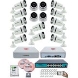 Kadraj Ip Güvenlik Kamera Seti - 4 iç Mekan Ip Kamera, 12 Dış Mekan Ip Kamera, 2tb H.d.d, 16 kanal Nvr, Gece Görüş, Uzaktan Izleme, Hareket Tabiki, Insan Tes - Beyaz