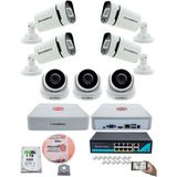 Kadraj Ip Güvenlik Kamera Seti - 4 İç Mekan Ip Kamera 3 Dış Mekan Ip Kamera 1 Tb H.d.d 9 Kanal Nvr Gece Görüş Uzaktan İzleme Hareket Tabiki İnsan Tespi - Beyaz