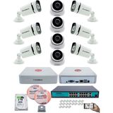 Kadraj Ip Güvenlik Kamera Seti - 4 iç Mekan Ip Kamera, 6 Dış Mekan Ip Kamera, 2tb H.d.d, 16 kanal Nvr, Gece Görüş, Uzaktan Izleme, Hareket Tabiki, Insan Tes - Beyaz