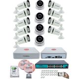 Kadraj Ip Güvenlik Kamera Seti - 4 iç Mekan Ip Kamera, 9 Dış Mekan Ip Kamera, 2tb H.d.d, 16 kanal Nvr, Gece Görüş, Uzaktan Izleme, Hareket Tabiki, Insan Tes - Beyaz