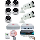 Kadraj Ip Güvenlik Kamera Seti - 5 İç Mekan Ip Kamera 2 Dış Mekan Ip Kamera 1 Tb H.d.d 9 Kanal Nvr Gece Görüş Uzaktan İzleme Hareket Tabiki İnsan Tespi - Beyaz