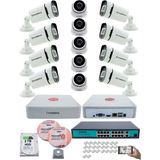 Kadraj Ip Güvenlik Kamera Seti - 5 iç Mekan Ip Kamera, 8 Dış Mekan Ip Kamera, 2tb H.d.d, 16 kanal Nvr, Gece Görüş, Uzaktan Izleme, Hareket Tabiki, Insan Tes - Beyaz