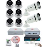 Kadraj Ip Güvenlik Kamera Seti - 6 İç Mekan Ip Kamera 2 Dış Mekan Ip Kamera 1 Tb H.d.d 9 Kanal Nvr Gece Görüş Uzaktan İzleme Hareket Tabiki İnsan Tespi