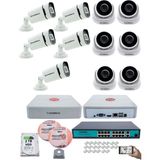 Kadraj Ip Güvenlik Kamera Seti - 6 iç Mekan Ip Kamera, 5 Dış Mekan Ip Kamera, 2tb H.d.d, 16 kanal Nvr, Gece Görüş, Uzaktan Izleme, Hareket Tabiki, Insan Tes - Beyaz
