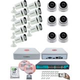 Kadraj Ip Güvenlik Kamera Seti - 6 iç Mekan Ip Kamera, 9 Dış Mekan Ip Kamera, 2tb H.d.d, 16 kanal Nvr, Gece Görüş, Uzaktan Izleme, Hareket Tabiki, Insan Tes - Beyaz