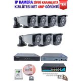 Kadraj Ip Kamera Seti - 7 Ip Kamera - 10 Kanal Nvr - 8 Port Poe Switch, 1 Tb Disk, Gece Görüşlü (Ir) - Beyaz