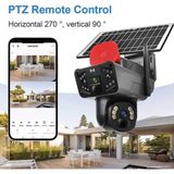 Kadraj Solar Panelli Güneş Enerjili Sim Kartlı 4g 6 mp Çift Lensli Ptz Güvenlik Kamerası - Hareket Algılama 128 GB Sd Kart