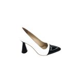 Kadsu Design Kadın Beyaz Siyah Rugan Hakiki Deri Tasarım Topuklu Stiletto Mila Beyaz 39