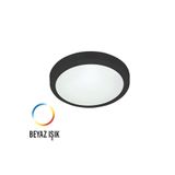 KAE Dekoratif 24w Led Glob Tavan Armatürü- 6500K - Beyaz Işık - 25cm -2li Paket- Siyah Kasa