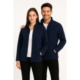 Kae Laurean Unisex Anti-Pilling Tüylenme Yapmayan Standart Fit Tam Fermuarlı Soğuk Geçirmez Polar Hırka - Lacivert