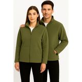 Kae Laurean Unisex Anti-Pilling Tüylenme Yapmayan Standart Fit Tam Fermuarlı Soğuk Geçirmez Polar Hırka - XL - Haki