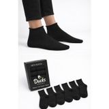 KaeLaurean Ducks Socks Erkek Siyah 6'lı Pamuklu Kutulu Lastiksiz Siyah Dikişsiz Esnek Kısa Konç Sıkmayan Çorap