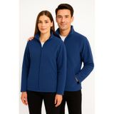 KaeLaurean Unisex Indigo Anti-pilling Tüylenme Yapmayan Standart Fit Tam Fermuarlı Soğuk Geçirmez Polar Hırka