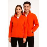 KaeLaurean Unisex Turuncu Anti-pilling Tüylenme Yapmayan Standart Fit Tam Fermuarlı Soğuk Geçirmez Polar Hırka