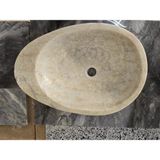 Kaelite Lüks Doğal Mermer Banyo Evyesi - 56X39X11 cm Özel Kesim Lavabo Tasarımı - Krem - 56x39x11cm, 8cm derinlik