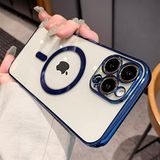 KaeMoon İphone 14 Magsafe Uyumlu Üst Kalite Kablosuz Şarja Uygun Silikon Kılıf (Mavi)