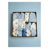 KAENCO 10 Parça Yeni Doğan Hastane Çıkışı & Hoş Geldin Erkek Bebek Seti (Hediye Kutulu&Ayıcıklı)–Babyshower