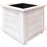 Kaf Ahşap Saksı - 36cmx36cmxh39cm - Beyaz