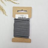 Kaf Kumaş 3 mm Yuvarlak Yumuşak Lastik İp 5 mt | Bel Paça Don Lastiği | Aksesuar Lastiği - Gri