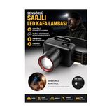 Kafa Lambası Sensörlü Güçlü LED Işıklı Type C Şarjlı Profesyonel Suya Dayanıklı Kamp Av Feneri - Çok Renkli - 1000 W