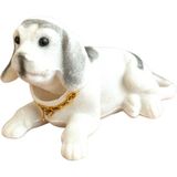Kafa Sallayan Köpek Araba Süsü 14 cm - 010 - Beyaz
