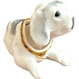 KAFA SALLAYAN KÖPEK ARABA SÜSÜ BEYAZ RENK 14 CM