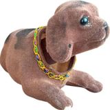 KAFA SALLAYAN KÖPEK ARABA SÜSÜ KOYU KAHVERENGİ RENK 14 CM