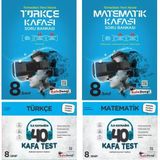 Kafadengi 2025 8. Sınıf Lgs Türkçe Matematik Kafa Soru + Test Seti 4 Kitap