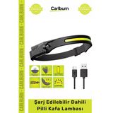 #Kafalambası Güçlü 5 Aydınlatma Modlu Cob Led Sensörlü Usb Şarj Edilebilir Dahili Pilli Kafa Lambası