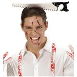Kafaya Saplanmış Halloween Kanlı Testere Şaka Tacı - 1 Ay