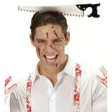 Kafaya Saplanmış Halloween Kanlı Testere Şaka Tacı (5047)