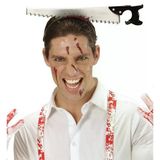 Kafaya Saplanmış Halloween Kanlı Testere Şaka Tacı (5224)