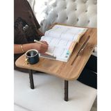 Kafe ss Sweet Smile Laptop Sehpası Tablet Telefon Tutuculu Çalışma Masası Kahvaltı Sehpası 60X45 Büyük Boy Katlanabilir - 60x45x23 - Atlantik Çam