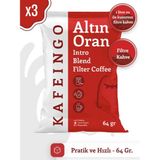 Kafeingo Altın Oran Intro Blend Filtre Kahve 3x64 gr – Yumuşak İçim, Dengeli Aroma %100 Arabica (3 Adet Tek Demleme Kahve) - 192 gr