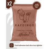 Kafeingo Türk Kahvesi 2x100 gr – Geleneksel Öğütüm, Yoğun Aroma, Köpüklü İçim, Taze Öğütülmüş %100 Arabica - 2 Adet