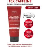 Kafeinli Dökülme & Kırılma Karşıtı Saç Kremi Kundal 10X Caffeine Strengthening Treatment(White Musk) - Şeffaf