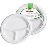 Kafem Ekolojik 3 Gözlü Karton Tabak 22 cm 25 Adet - belirtilmemiş