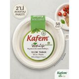 Kafem Ekolojik Karton Tabak 18 cm 25'li 2'li Avantaj Paketi
