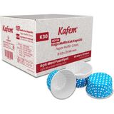 Kafem Muffin Kek Kapsülü Açık Mavi Puantiye Büyük Boy 50'li x 30 Paket (Koli)