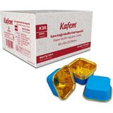 Kafem Muffin Kek Kapsülü Kare Mavi-Altın 25'li x 60 Paket (Koli)