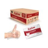 Kafem PE Tek Kullanımlık Şeffaf Eldiven 100 Lü X 100 Paket (Koli)