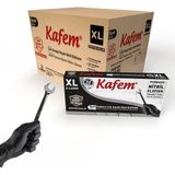 Kafem Siyah Nitril Eldiven Pudrasız Ekstra Kalın Xl 50'li x 20 Paket