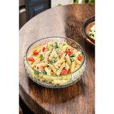 Kafes El Yapımı Büyük Boy Cam Salata Meyve Çerez Makarna Sunum Kasesi Şeffaf 23 cm