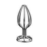 Kafes Tasarımlı Pürüzsüz Metal Anal Tıkaç Paslanmaz Çelik Butt Plug Gizli Paket