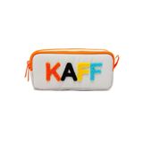 Kaff 01108 Taş Rengi Turuncu Fermuarlı Su Geçirmez Bondit Kumaş Peluş Baskılı Çift Gözlü Kalemlik