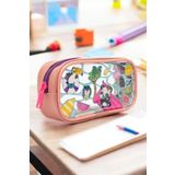 Kaff 01112 Pembe Renk Panda Desenli Şeffaf Su Geçirmez Tek Bölmeli Kalem Kutusu