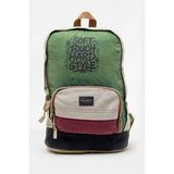 Kaff Fermuarlı Ön Cepli Design Salaş Unisex Vintage Kanvas Sırt Çantası -Moonvntg - Yeşil