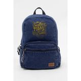 Kaff Fermuarlı Ön Cepli Design Unisex Vintage Denim Sırt Çantası -Sunshinekot - Turkuaz