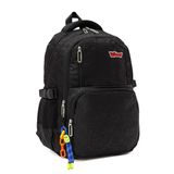KAFF Young 51583 Unisex Çok Cepli Anahtarlık Aksesuarlı Suya Dayanıklı Kapaklı Sırt Çantası (Siyah)