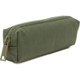KAFF106 Krinkıl Kumaş Unisex Tek Bölmeli Suya Dayanıklı Parmak Kalemlik Kalem Kutusu (Haki) - Çok Renkli